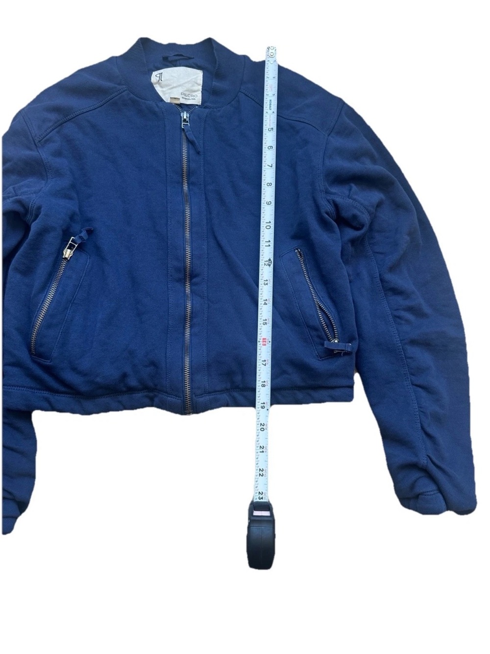 Anthropologie Pilcro Knit Bomber Jacket Women’s Size XS Navy Zip Front Casual - Picture 6 of 14